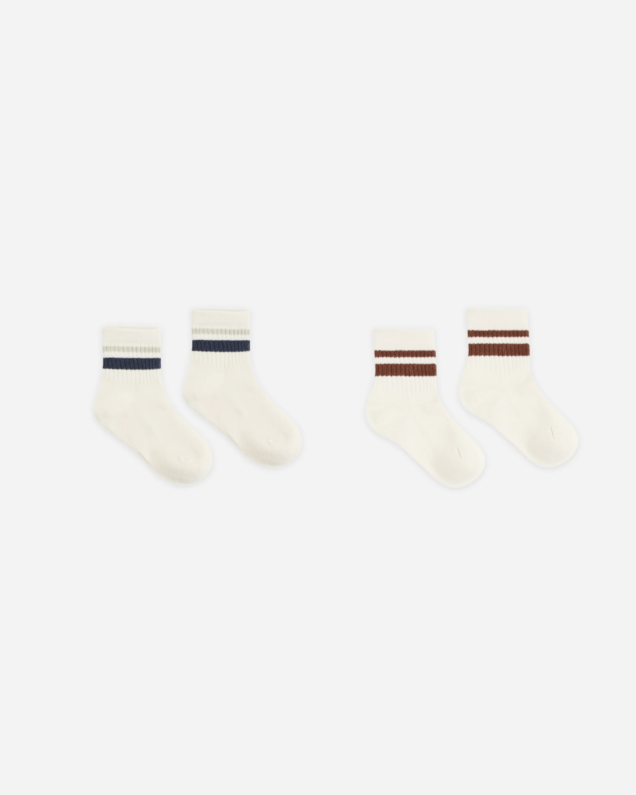 Stripe Socks, 2-Pack Fog, Mulberry | Rylee + Cru