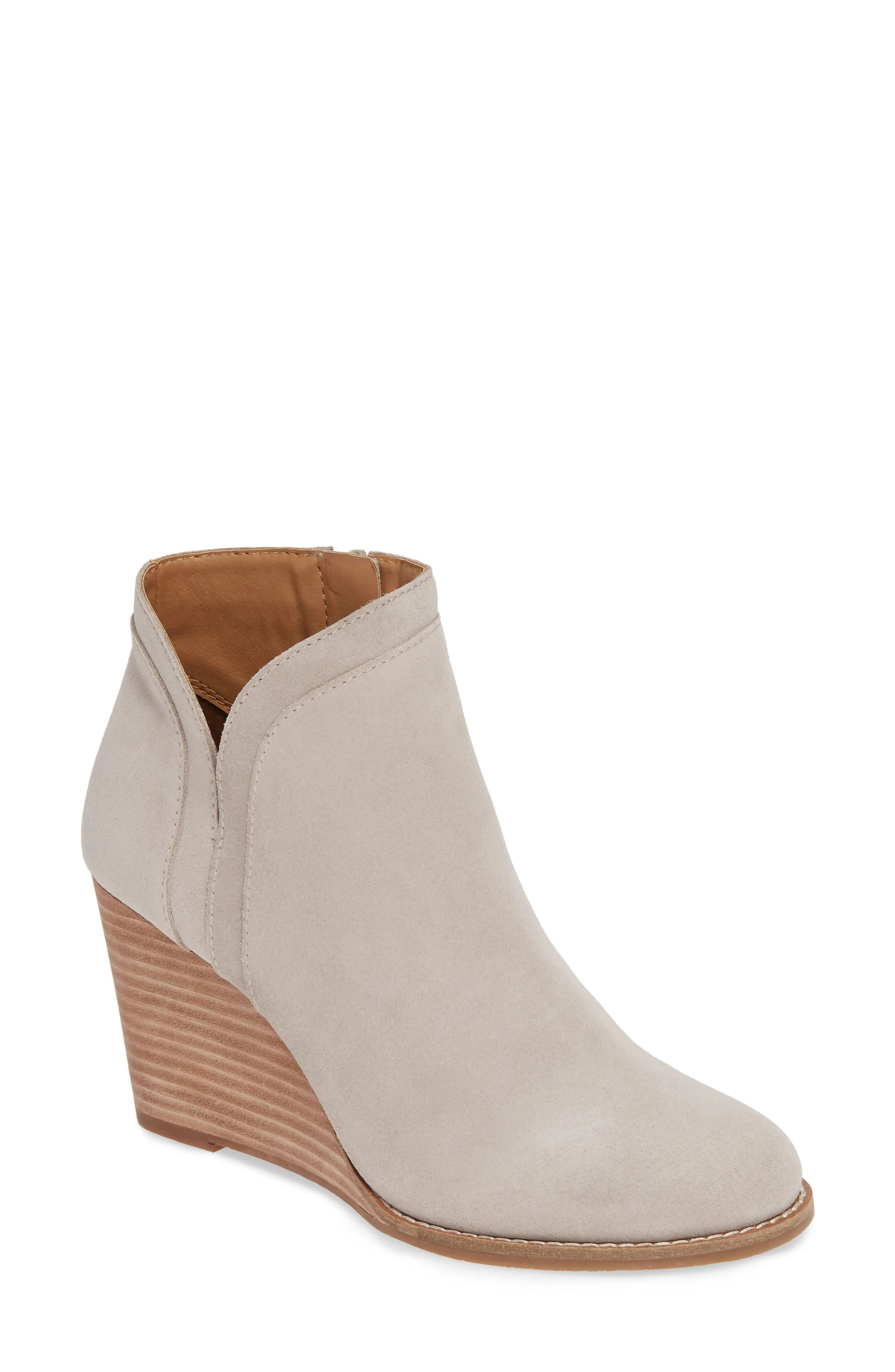 Women's Lucky Brand Yimina Wedge Bootie, Size 10 M - Grey | Nordstrom