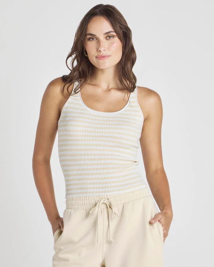 Splendid x @Cellajaneblog Striped Rib Sweater Tank | Splendid