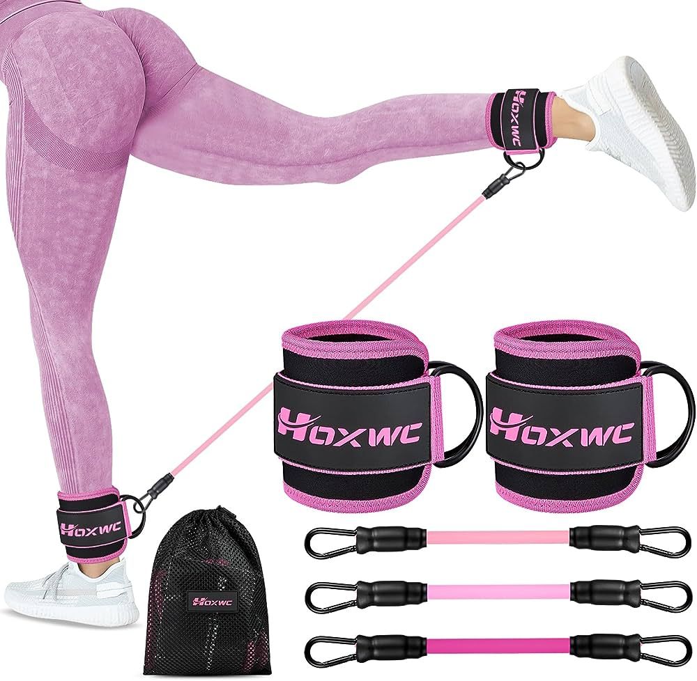 HOXWC Ankle Resistance Bands with Cuffs, Ankle Bands for Working Out, Ankle Resistance Band for L... | Amazon (US)