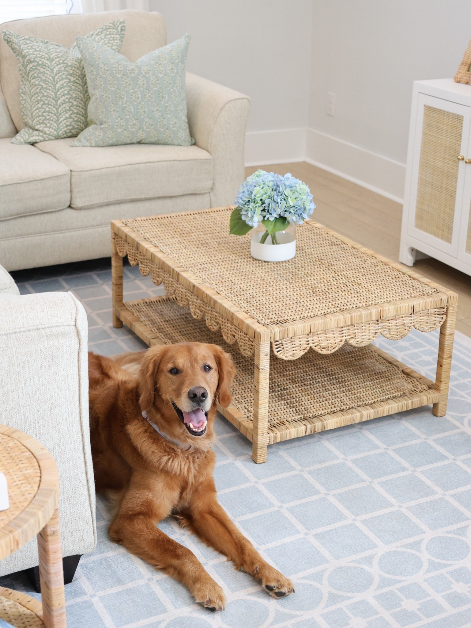 New scallop rattan coffee table from Wayfair! 

Grandmillennial home, living room furniture, Grandmillennial decor, rattan furniture

#LTKHome