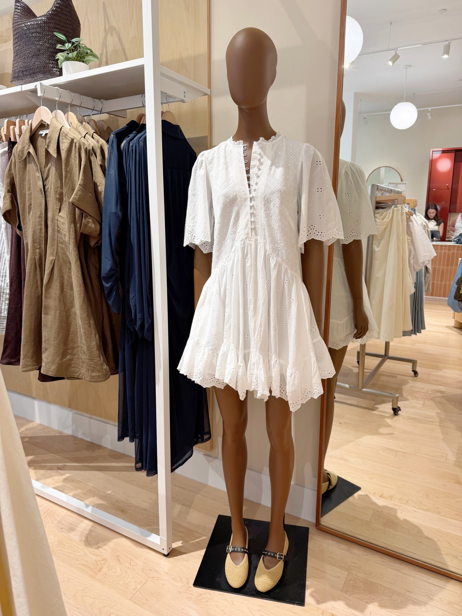 Madewell dress on sale! This white eyelet dress is so pretty! Love the delicate feminine details and silhouette. These raffia Mary Jane flats are also on sale and great for summer! Wear both throughout the spring and summer. Great vacation outfit too! 

#LTKSaleAlert #LTKTravel #LTKMothersDay