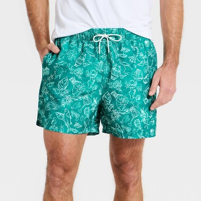 Men's 5'' Swim Trunks - Goodfellow & Co™ Teal Green M | Target