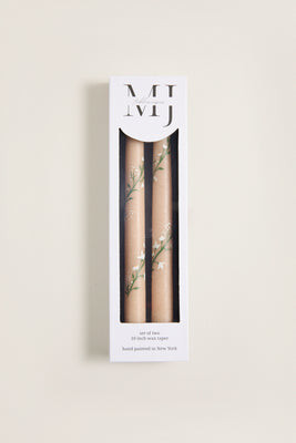 Ivory Climbing Vines Hand Painted Taper Candles (Set of 2) | Tuckernuck (US)