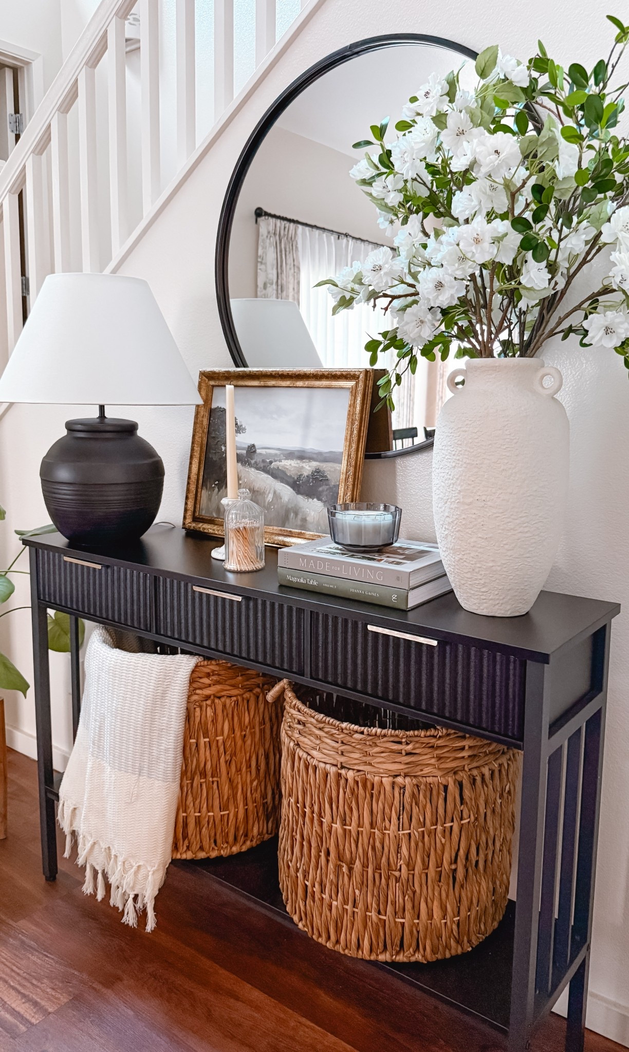 A little refresh for the entryway table 🤍
Nothing fancy — just slowly adding pieces I love and keeping it calm, cozy, and earthy with soft blues and greens.

Decorating at my own pace has been so relaxing lately.

#LTKSeasonal #LTKHome #LTKSaleAlert