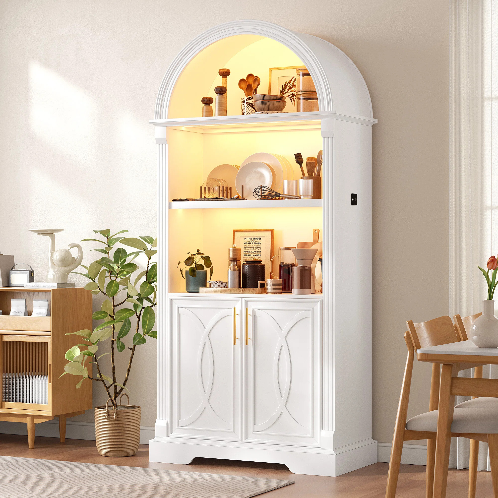 70''H x 31.4''W  Arched Dining Hutch | Wayfair North America