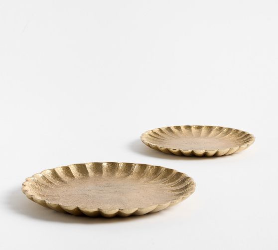 Gold Scalloped Trays - Set of 2 | Pottery Barn (US)