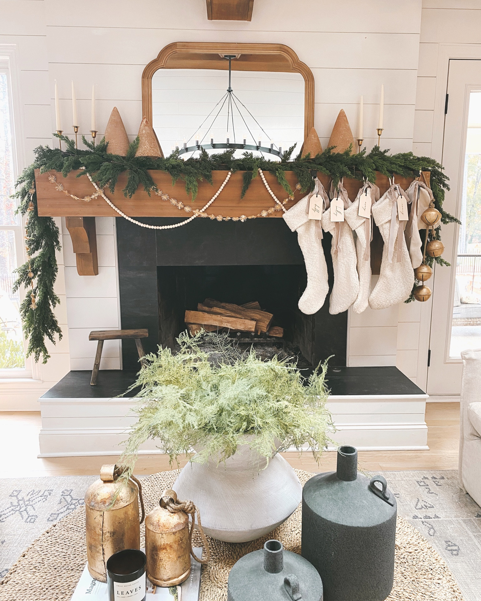 Christmas mantle decor styling with stockings, garland, candle sticks and stoneware Christmas trees 🌲 #christmasmantle #mantlestyling #christmas #christmasdecor

#LTKHoliday #LTKhome #LTKSeasonal