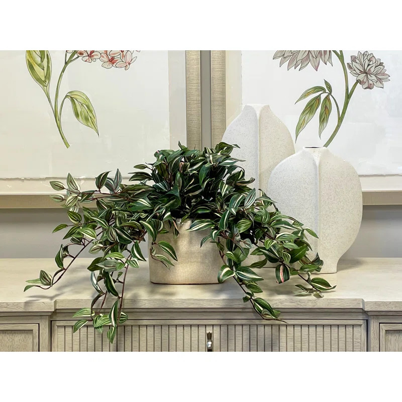 Karas Faux Tradescantia Plant in Ceramic Vase | Wayfair North America