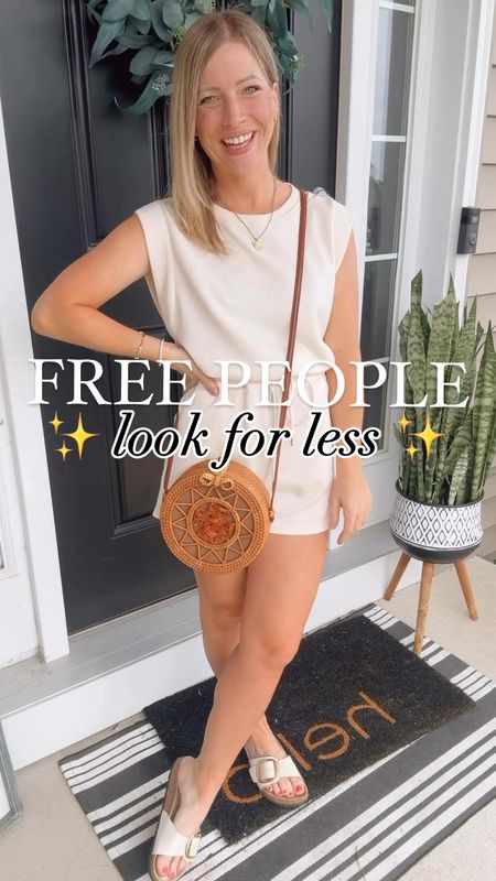 FREE PEOPLE LOOK FOR LESS ✨ & it’s SO SOFT! 👌🏻
This open back onesie romper features a drawstring waist & pockets. So similar to the FP Movement Throw n Go. The details are perfect & I love the extra layer of fabric that closes the underarm from being too large. Wearing my true size small, available in 14 colors 

#momstyle #stylereels #outfitreel #outfitideas  #outfitinspo #petitefashion #styletrends #summerstyle #outfitoftheday #outfitinspiration #stylereel #tryonreel #casualstyle #everydaystyle #affordablefashion  #styleinfluencer #outfitidea #fashionmusthaves #comfyoutfits #casualoutfits #summerstyle #ootd #romper #lookforless 

Spring outfit
Summer style
Romper
Onesie
Casual