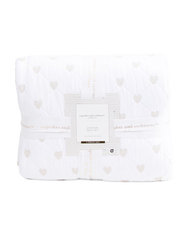 Cotton Embroidered Heart Quilt Set | TJ Maxx