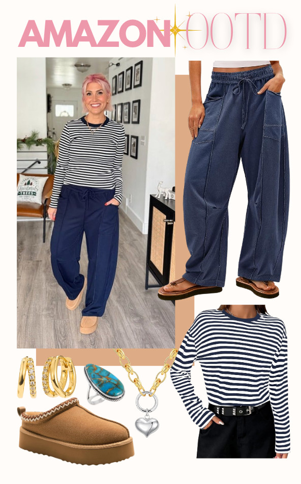 Loving this cozy outfit, perfect for lounging around the house. Pants: Medium Shirt: Small Shoes: TTS 

 #LTKootd #LTKSaleAlert