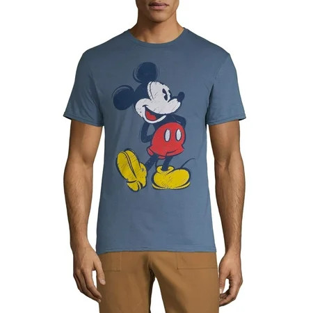 Disney Mens & Big Mens Mickey Mouse Short Sleeve Graphic Casual Tee Shirt Sizes S-3XL | Walmart (US)