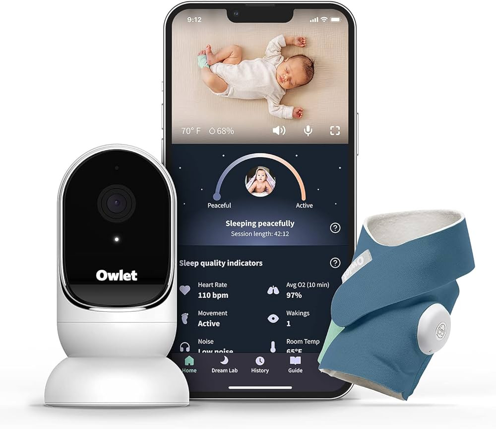 Owlet Dream Duo Smart Baby Monitor - Video with HD Camera & Sock: Only to Track Heart Rate Averag... | Amazon (US)