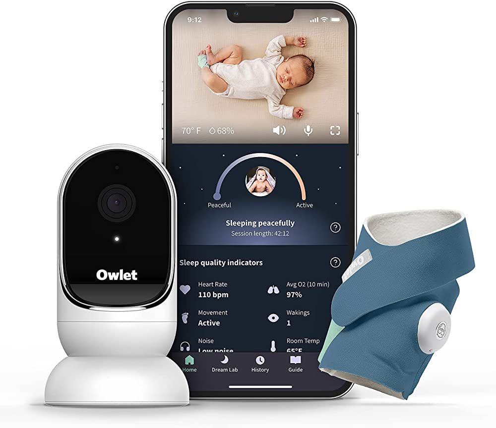Owlet Dream Duo Smart Baby Monitor - Video Baby Monitor with HD Camera & Dream Sock: Only Baby Mo... | Amazon (US)