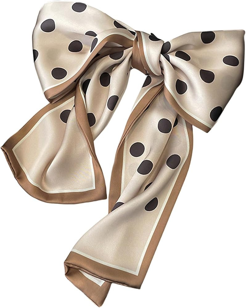 Verdusa Women's Vintage Polka Dots Satin Scarf Lightweight Neck Scarves Wrap Hair Bandana | Amazon (US)