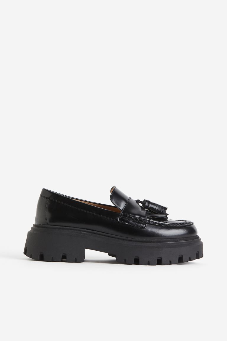 Chunky Leather Loafers - Black - Ladies | H&M US | H&M (US + CA)