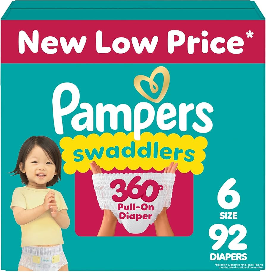 Pampers Diapers - Swaddlers 360 - Size 6, 92 Count, for up to 100% Leakproof Premium Skin Protect... | Amazon (US)