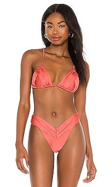 Bananhot Jasmin Bikini Top in Coral from Revolve.com | Revolve Clothing (Global)
