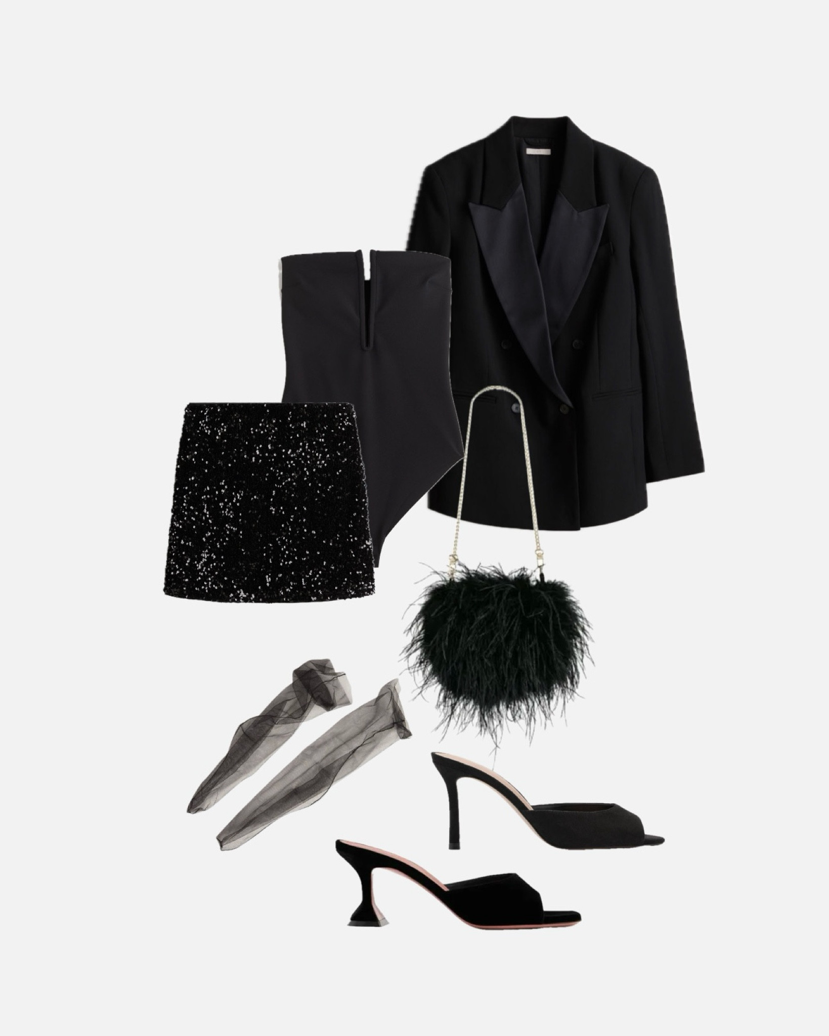 #smokingblazer #schwarzblazer #body #bodyunterblazer #federntasche #mulessandals #rockpailletten #aminamuaddi #partylook #partyoutfits #partyinspiration #totalblack

#LTKdeutschland #LTKshoes #LTKpartywear