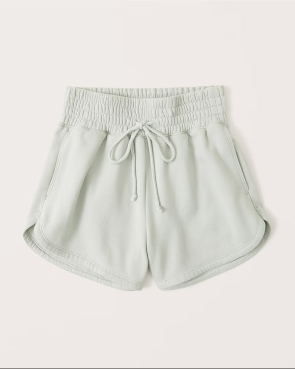 Women's Dolphin-Hem Fleece Shorts | Women's Bottoms | Abercrombie.com | Abercrombie & Fitch (US)