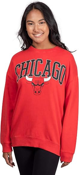 Ultra Game Women's NBA Official Extra Soft Fleece Distressed Oversized Pullover Sweatshirt | Amazon (US)