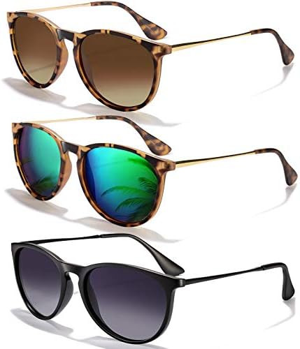 CHBP Sunglasses Womens Men Polarized UV Protection Trendy Vintage Retro Round Mirrored Lens Sungl... | Amazon (US)
