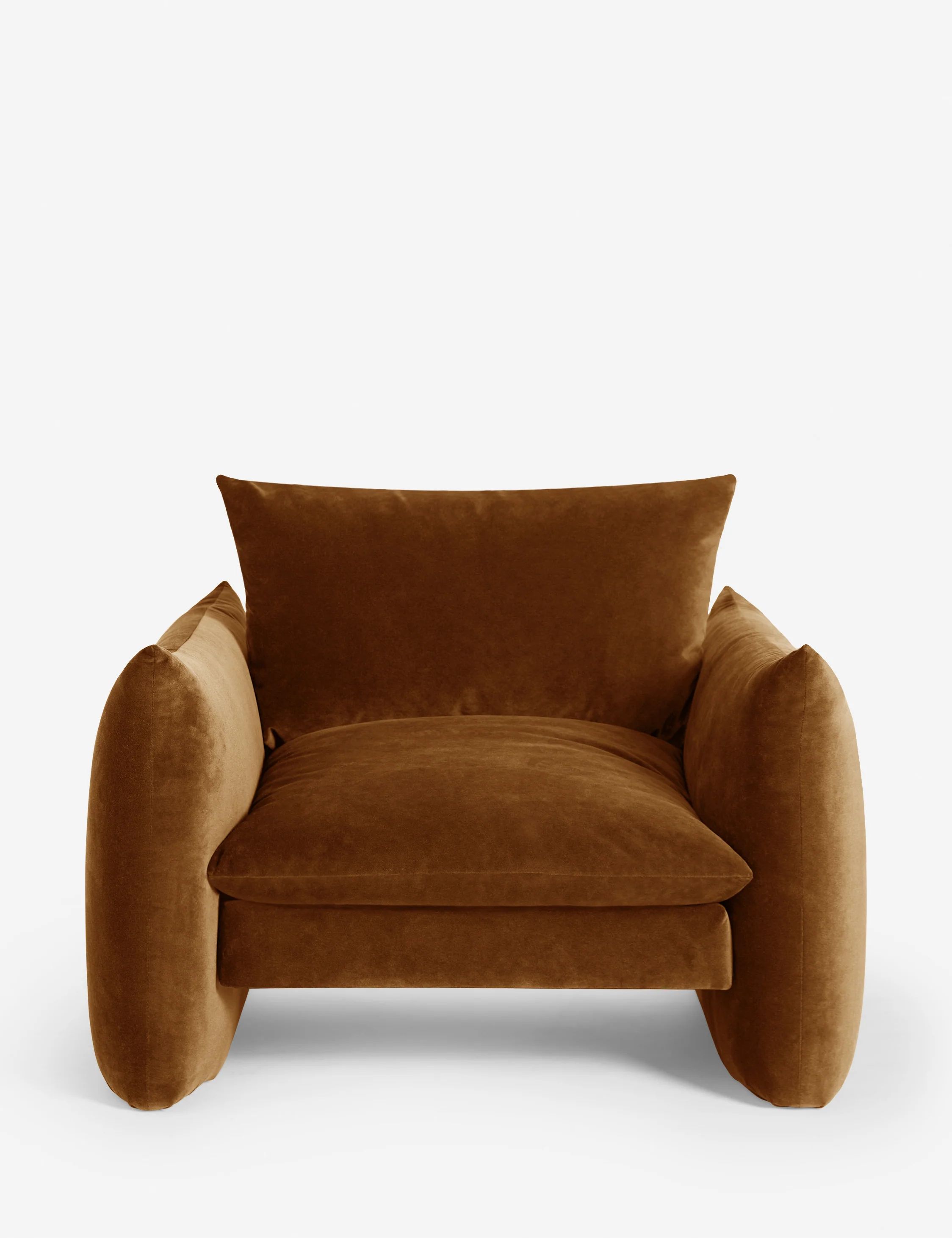 Banks Accent Chair, Cognac Velvet | Lulu and Georgia 