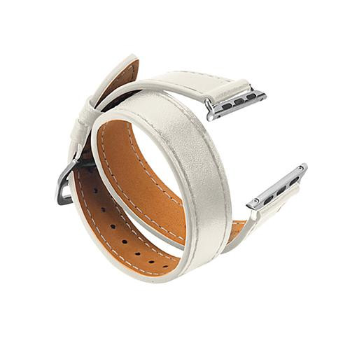 Digital Gadgets Digital Basics Double Wrap Leather Band for 42mm/44mm Apple Watch - White | HSN