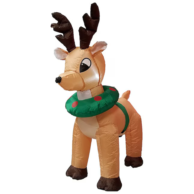 SUPERHUNTER 4-ft Animatronic Lighted Reindeer Christmas Inflatable | Lowe's