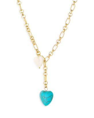 EttikaTurquoise & Mother of Pearl Heart 18K Gold Plated Lariat Necklace, 15" | Bloomingdale's (US)