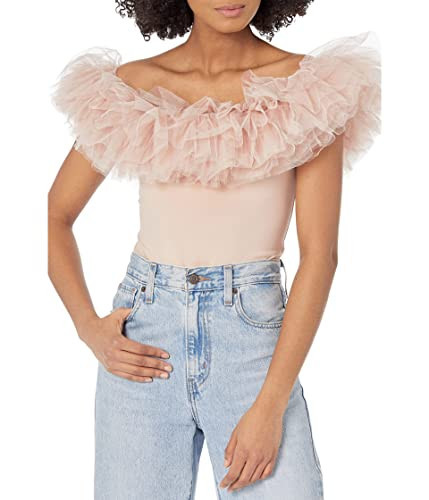 Free People Big Love Bodysuit for Women - Off-Shoulder Silhouette with Eye-Catching, One Piece Design, Chic and Slim Fit Dusty Pink XS (Women's 0-2) One Size | Amazon (US)