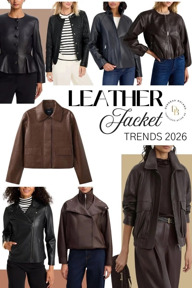 A leather jacket is one of those pieces that never really goes out of style, but I’m loving the fresh ways we’re wearing them for 2026! 🤎✨

From classic black and rich chocolate brown to softer neutrals, cropped silhouettes, and relaxed, slightly oversized fits, there are so many ways to make this wardrobe staple feel current.

My favorite thing about a good leather jacket? It instantly pulls an outfit together. Throw one over a simple tee and jeans, layer it over a sweater, or pair it with a dress for that perfect mix of feminine and edgy.

#LTKSeasonal #LTKOver40 #LTKgrwm