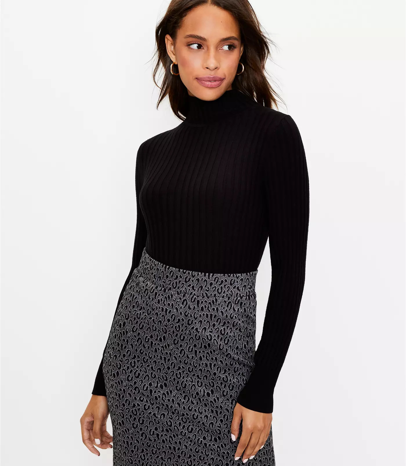 Ribbed Turtleneck Sweater | LOFT