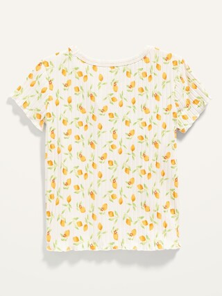 Short-Sleeve Lettuce-Edged Tee for Toddler Girls | Old Navy (US)