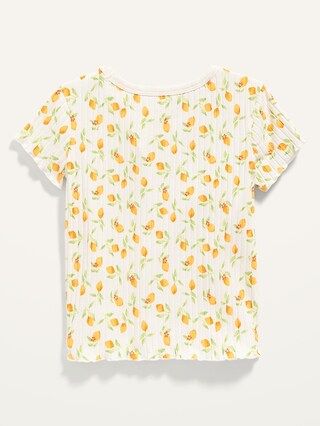 Short-Sleeve Lettuce-Edged Tee for Toddler Girls | Old Navy (US)