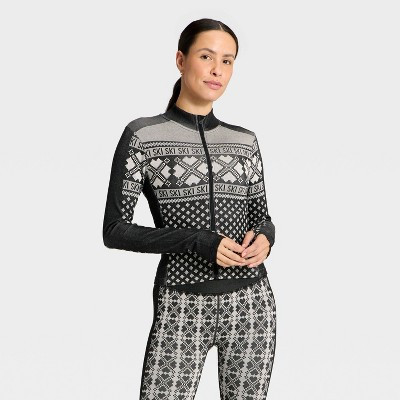 Women's Seamless Fair Isle Printed Full Zip Jacket - All In Motion™ | Target