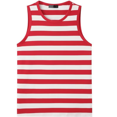 INSPIRE CHIC Stripes Tank Top for Men's Striped Sleeveless T-Shirt Crew Neck Casual Vest Red White Small | Target