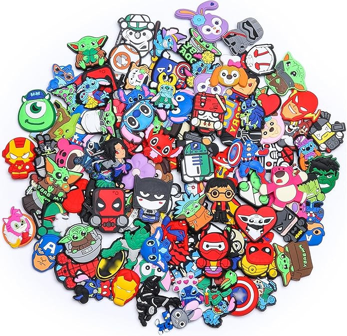 110-Pieces Shoe Charms Pack For Clog, No-Repeat Different Shoes Decoration Accessories Birthday P... | Amazon (US)