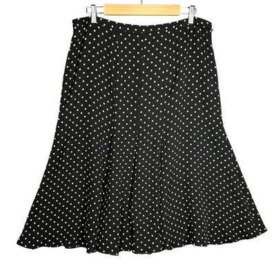 Jones New York Black Polka Dot Flare Silk Skirt 16 Midi Whimsical Retro Classic | eBay | eBay US