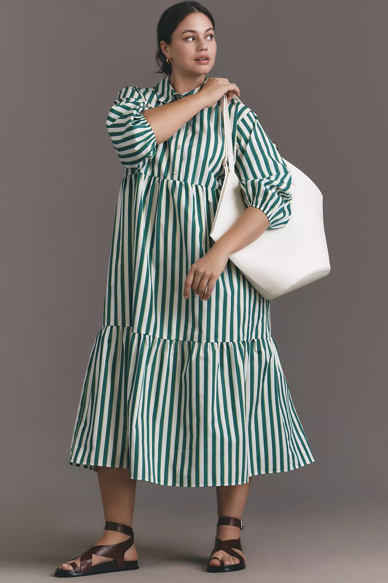 The Bettina Tiered Shirt Dress by Maeve | Anthropologie (US)