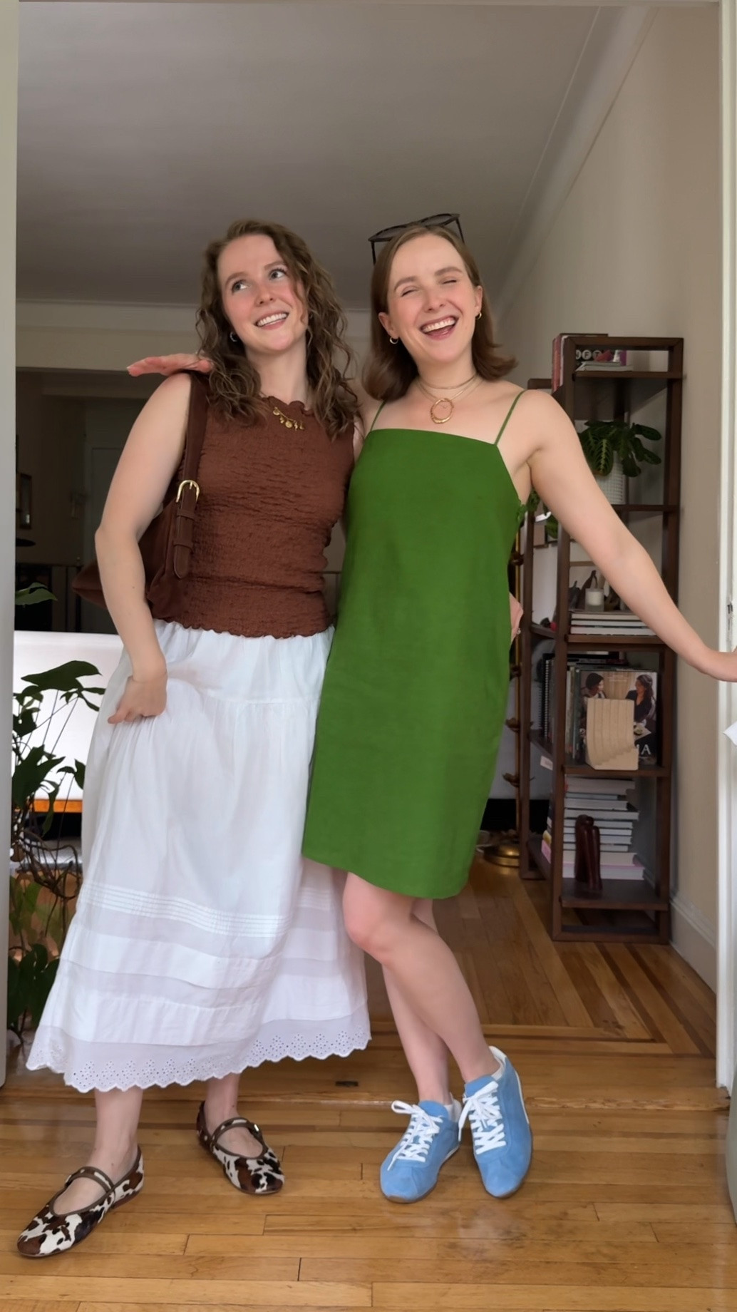 Twin NYC outfits of the day! 
Xs in everything, small in Sarah’s brown tank

#LTKootd #LTKSaleAlert #LTKPetite