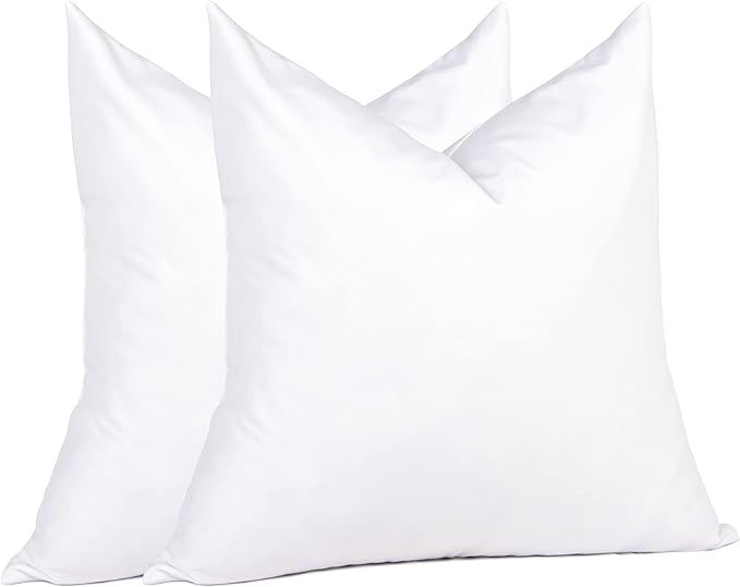 Amazon.com: Euro Pillow Inserts 26 x 26 (Pack of 2, White), Down Feather Pillow Stuffer, Premium ... | Amazon (US)