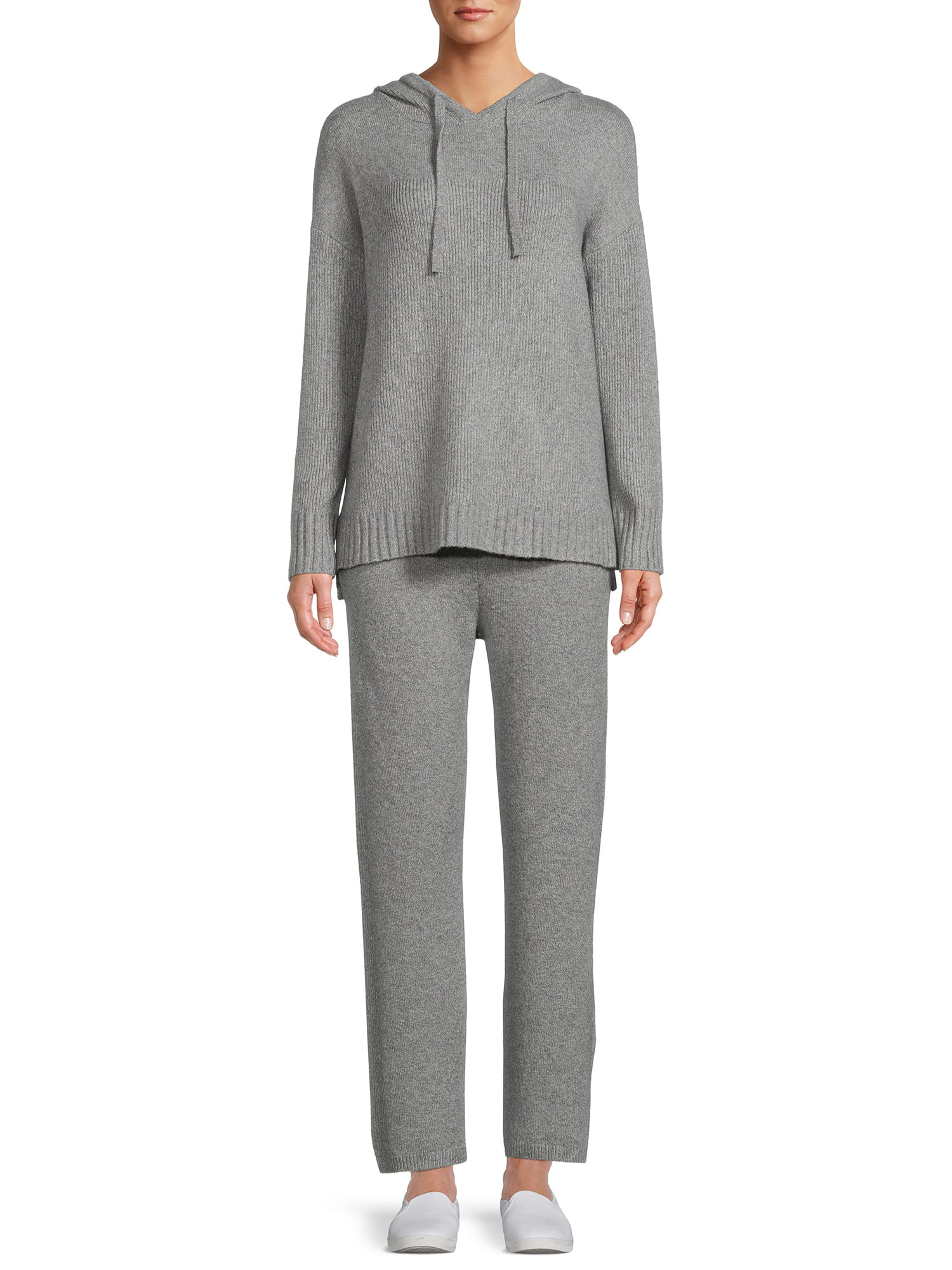 Time and Tru Women's Sweater Hoodie and Pants Set, 2-Piece - Walmart.com | Walmart (US)