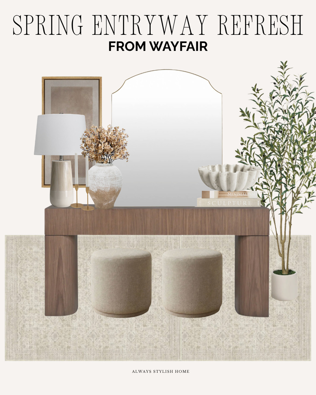 Spring refresh starts the moment you walk in 🌿✨ Your entryway sets the tone for your entire home—and a few simple swaps can make it feel like a breath of fresh air. Think light + airy textures, a statement mirror, fresh greenery, and functional pieces that still feel elevated 🤍#wayfair #wayfair #springcleaning 

 #LTKSeasonal #LTKHome