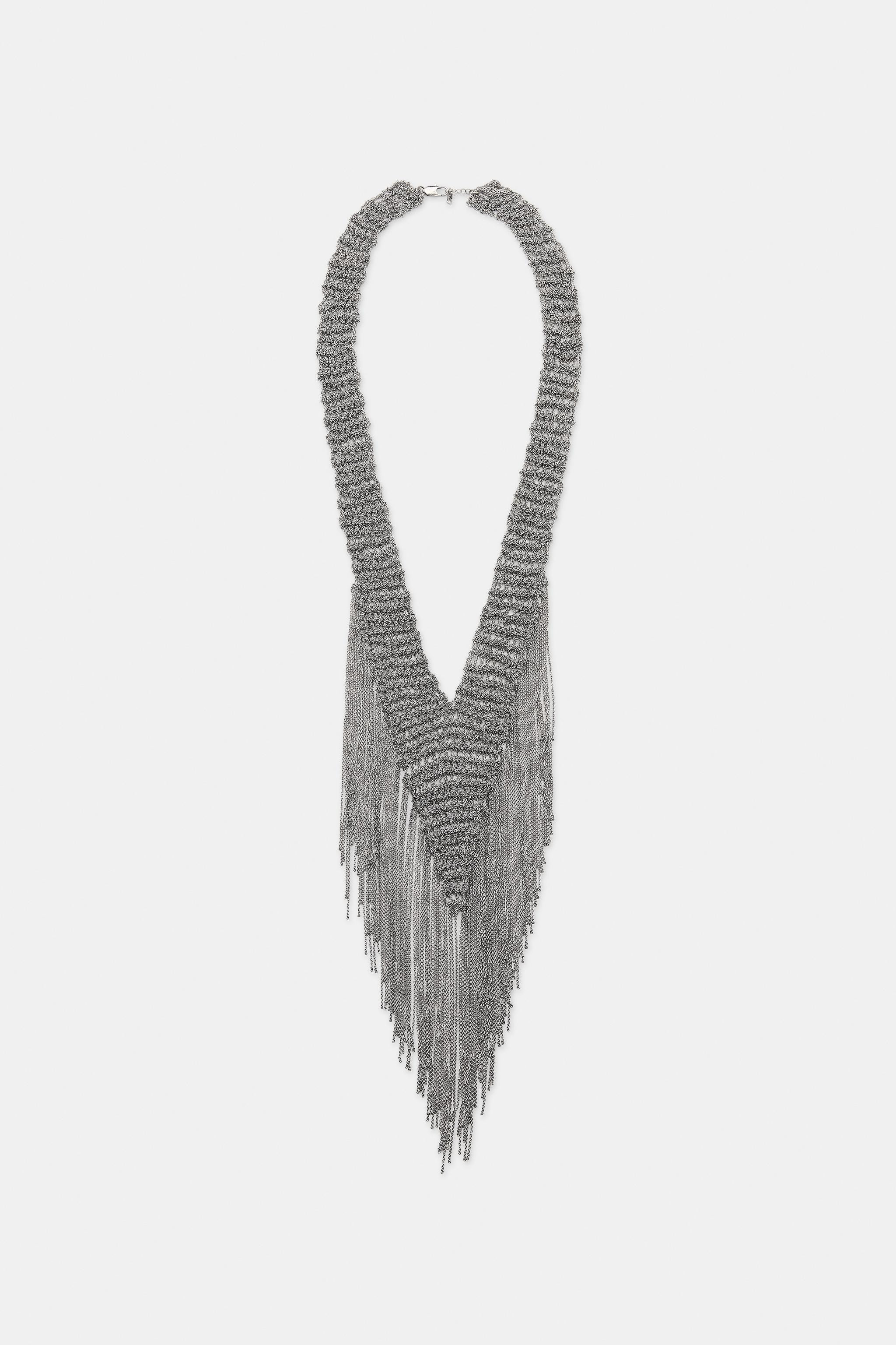 FRINGED MESH NECKLACE | Zara US