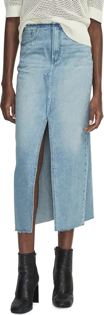 Clara Raw Edge Cotton Denim Skirt | Nordstrom