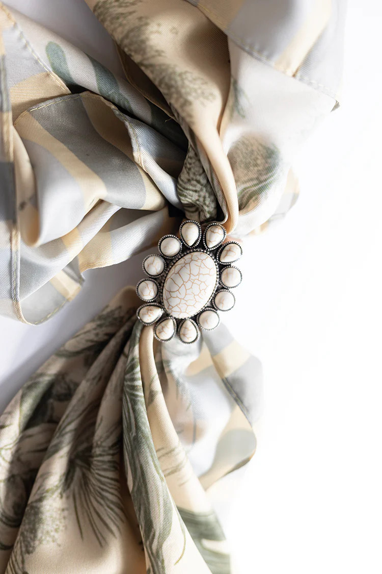 Ivory Pendant Western Scarf Slide | Flea Style