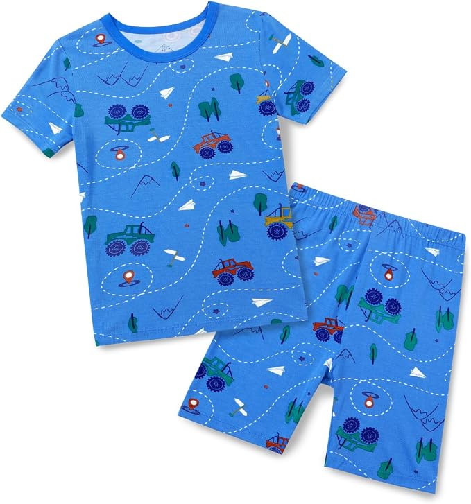 babee Reshinee Bamboo Viscose Toddler Car Pajamas Boys Girls Kids Short Cool Summer 12M-8Y Snug f... | Amazon (US)