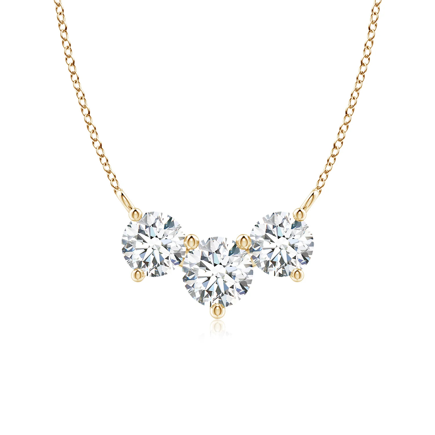 Lab-Grown Classic Trio Diamond Necklace | Angara | Angara US